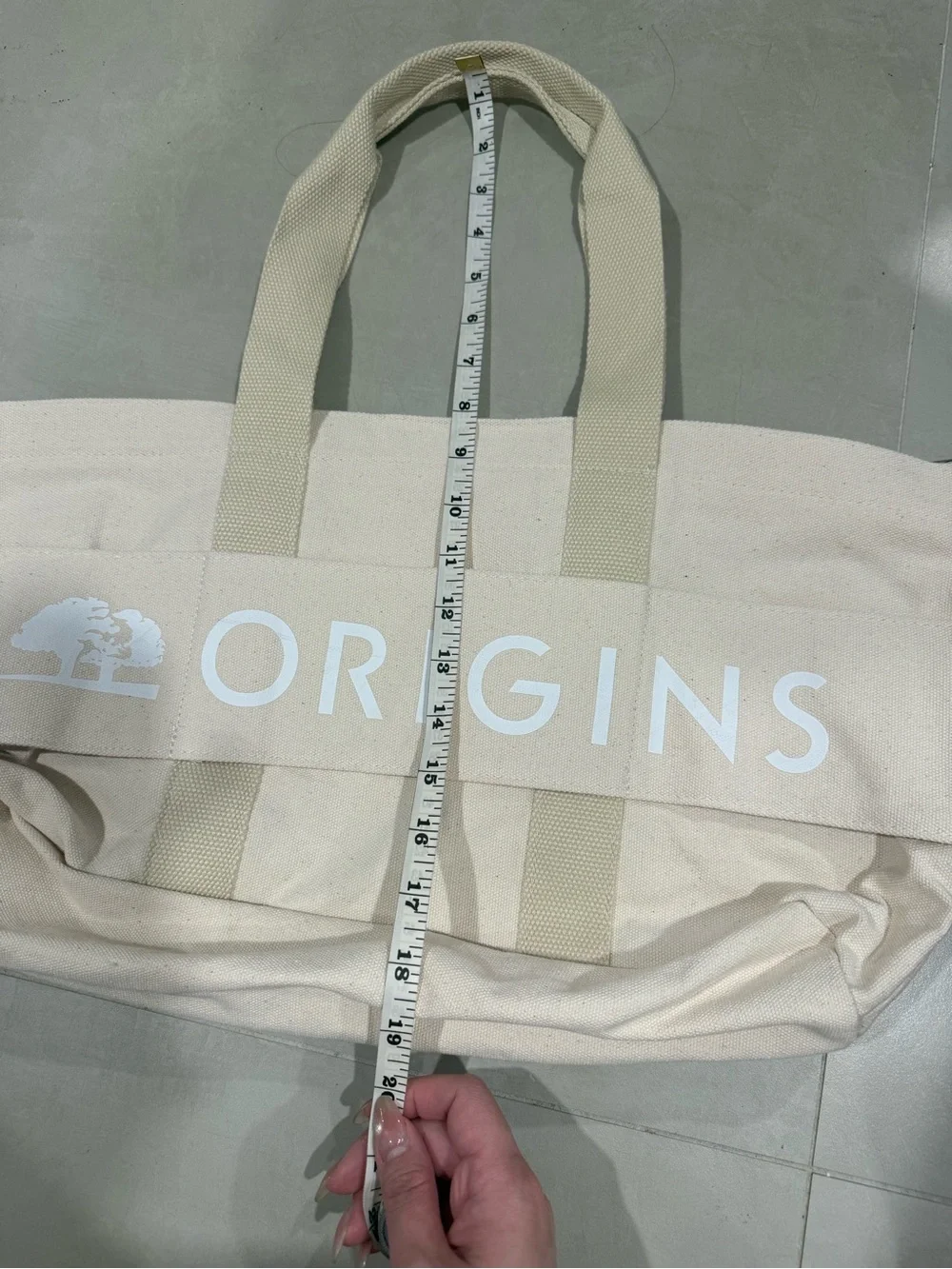 Natural Canvas Origins Tote with White Logo and 3 makeup bags